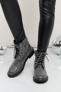 Forever Link Rhinestone Lace-Up Combat Boots - Rooted & Reckless Co.