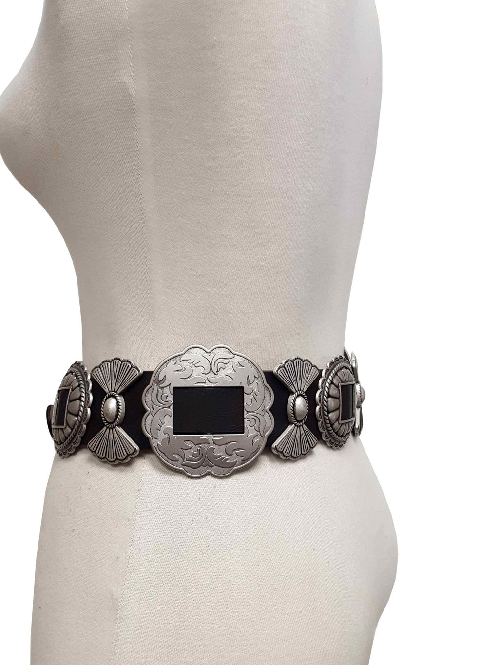 Fully Packed Concho Wide Western Belt — 2-Inch Width with 9 Conchos - Rooted & Reckless Co.