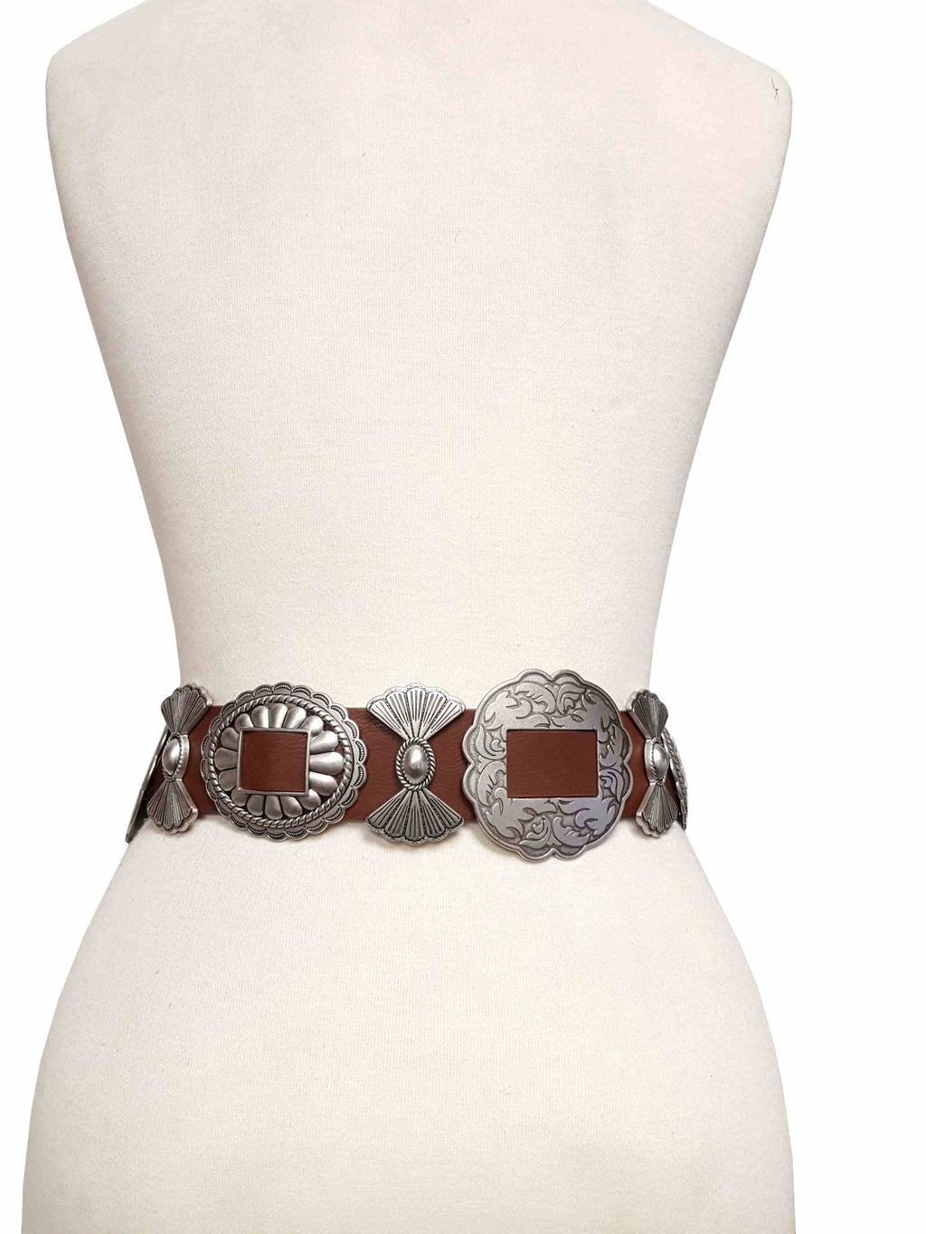 Fully Packed Concho Wide Western Belt — 2-Inch Width with 9 Conchos - Rooted & Reckless Co.