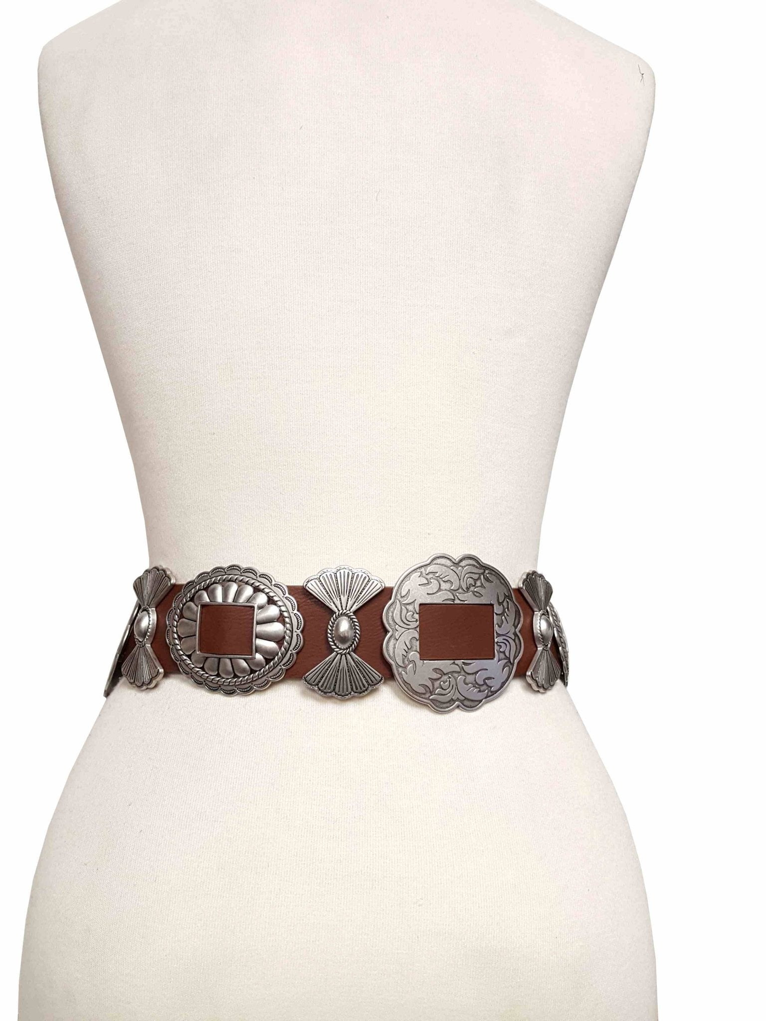 Fully Packed Concho Wide Western Belt — 2-Inch Width with 9 Conchos - Rooted & Reckless Co.