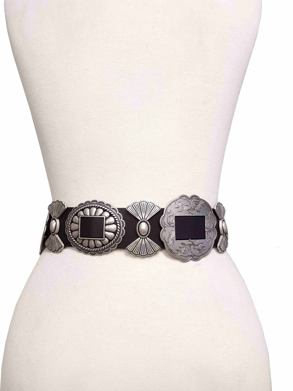 Fully Packed Concho Wide Western Belt — 2-Inch Width with 9 Conchos - Rooted & Reckless Co.