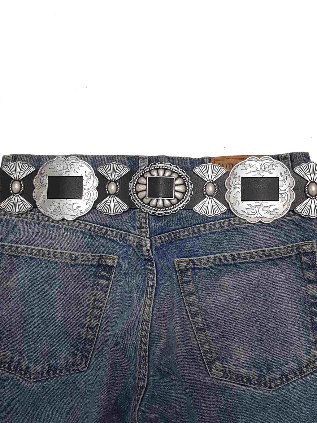 Fully Packed Concho Wide Western Belt — 2-Inch Width with 9 Conchos - Rooted & Reckless Co.