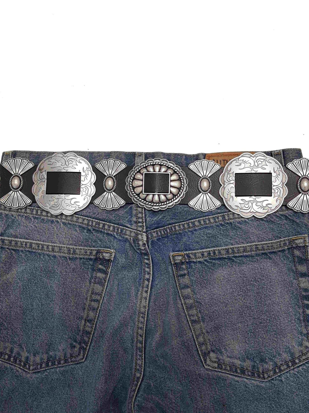 Fully Packed Concho Wide Western Belt — 2-Inch Width with 9 Conchos - Rooted & Reckless Co.