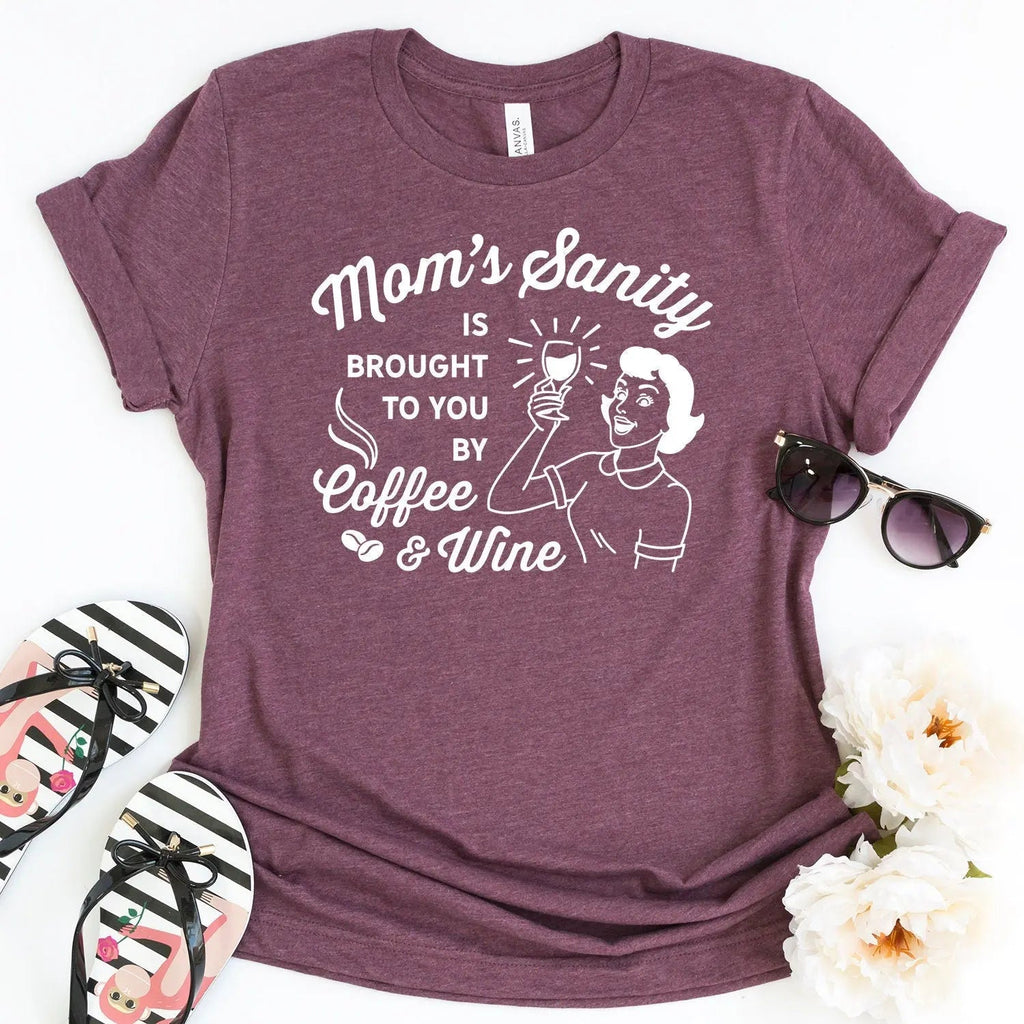 Funny Mom Shirt, Tshirt Mom Gift, Funny Shirt for Women, Funny Wine Gift, Coffee Lover, Wine Drinker, birthday gift for mom, mothers day - Rooted & Reckless Co.