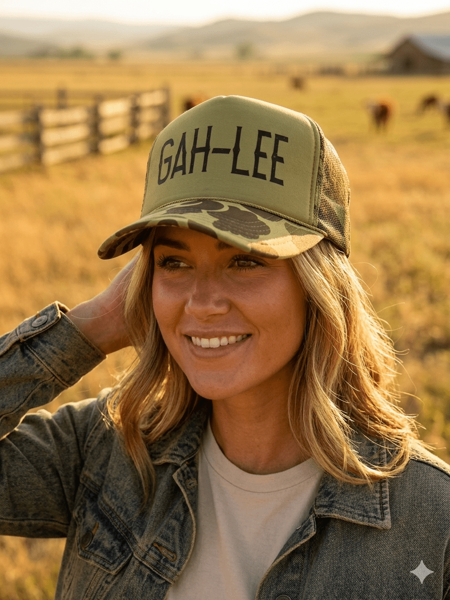 GAH-LEE Camo Trucker Hat - Rooted & Reckless Co.