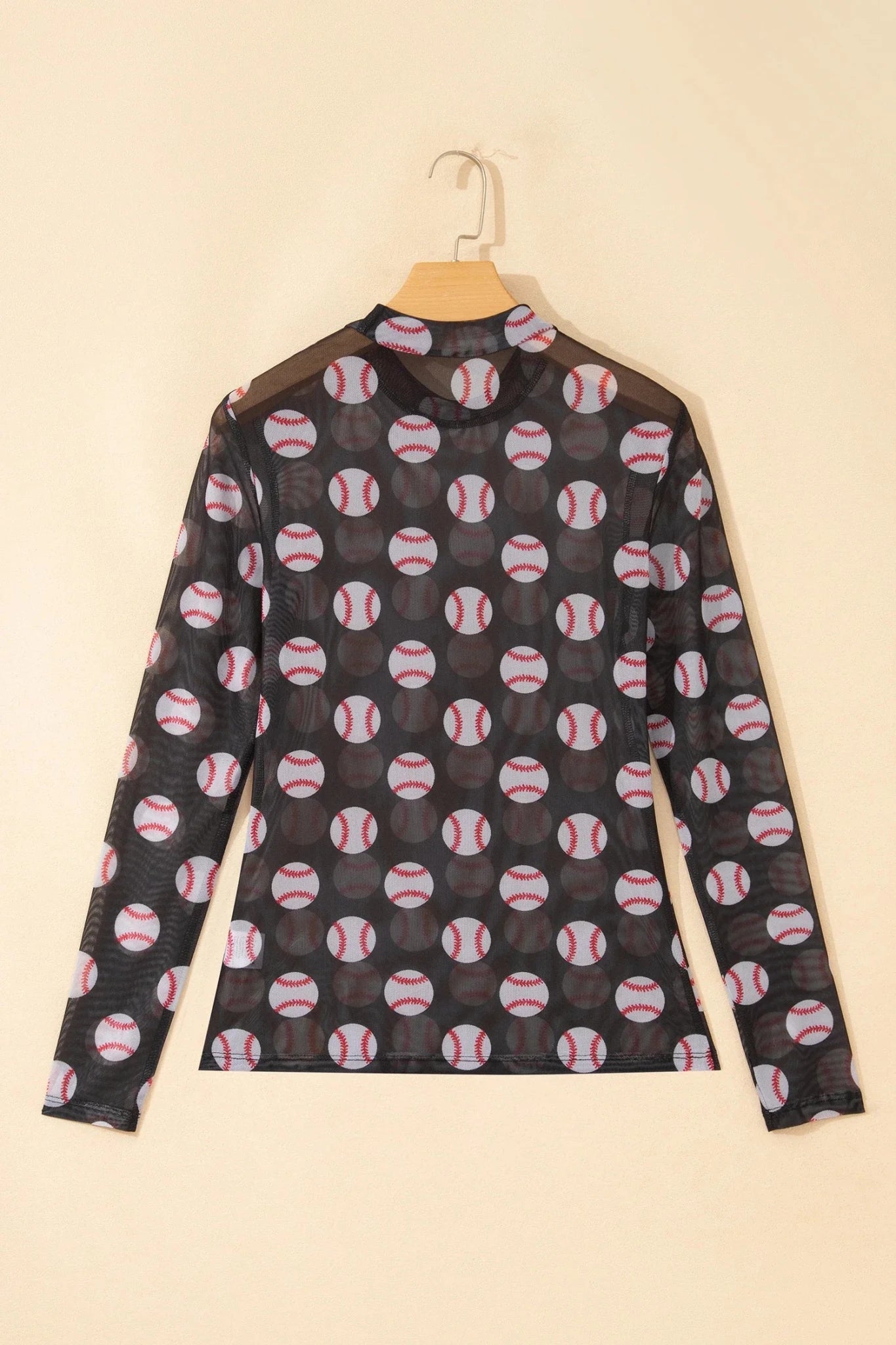 Game Day Baseball Sheer Mesh Long Sleeve Top - Rooted & Reckless Co.