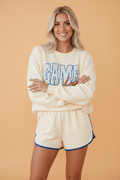 Game Day Crew Neck Sweatshirt & Shorts Set - Rooted & Reckless Co.