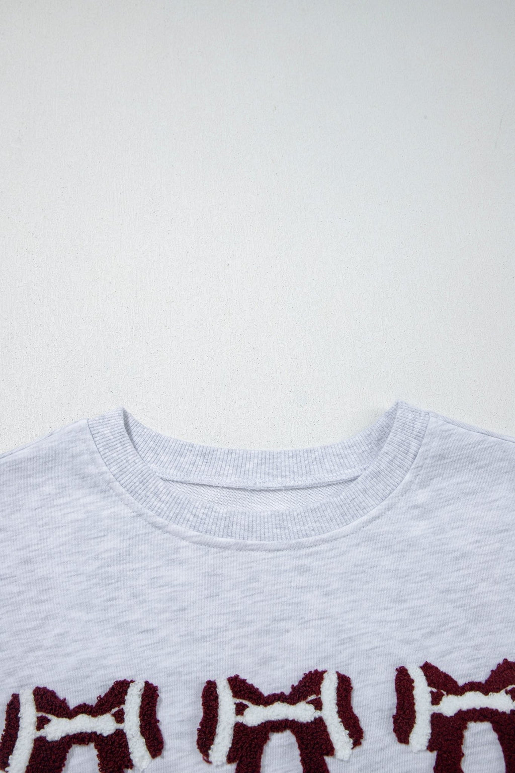 Game Day Football Bow Chenille Patch Oversized Sweatshirt - Rooted & Reckless Co.