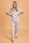 Game Day Football Buttoned Top & Pants Pajama Set - Rooted & Reckless Co.