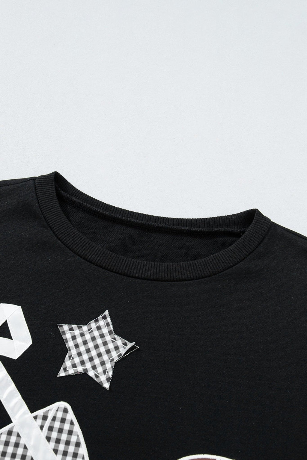 Game Day Gingham Patch Embroidered Sweatshirt - Rooted & Reckless Co.