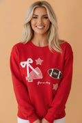 Game Day Gingham Patch Embroidered Sweatshirt - Rooted & Reckless Co.