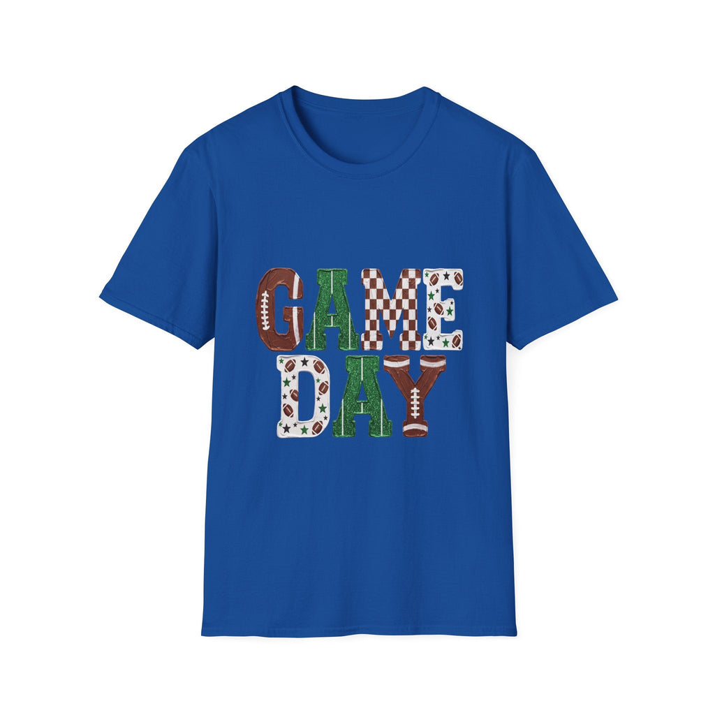 Game Day T-Shirt — Sports Pattern Lettering (Football & Team) - Rooted & Reckless Co.