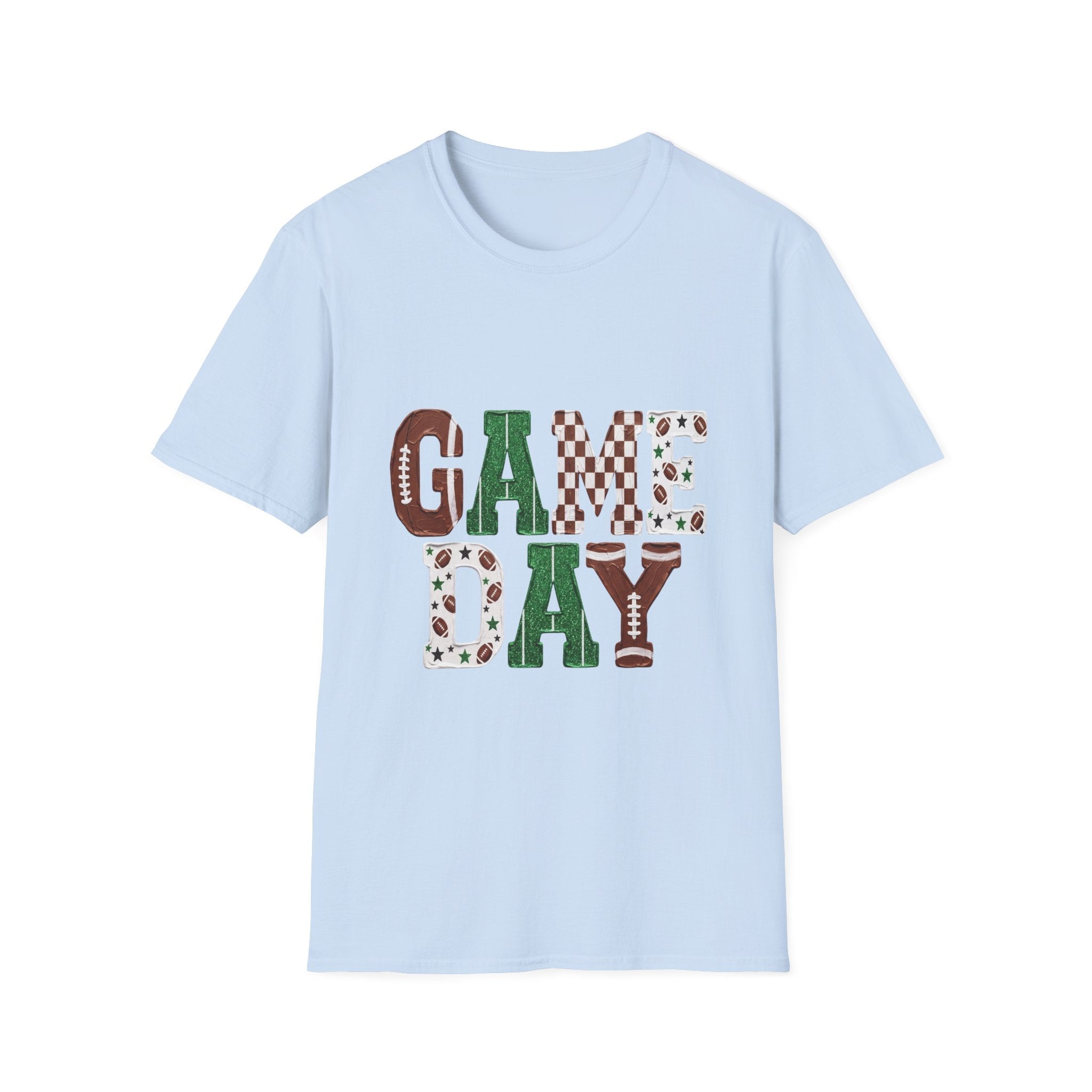 Game Day T-Shirt — Sports Pattern Lettering (Football & Team) - Rooted & Reckless Co.