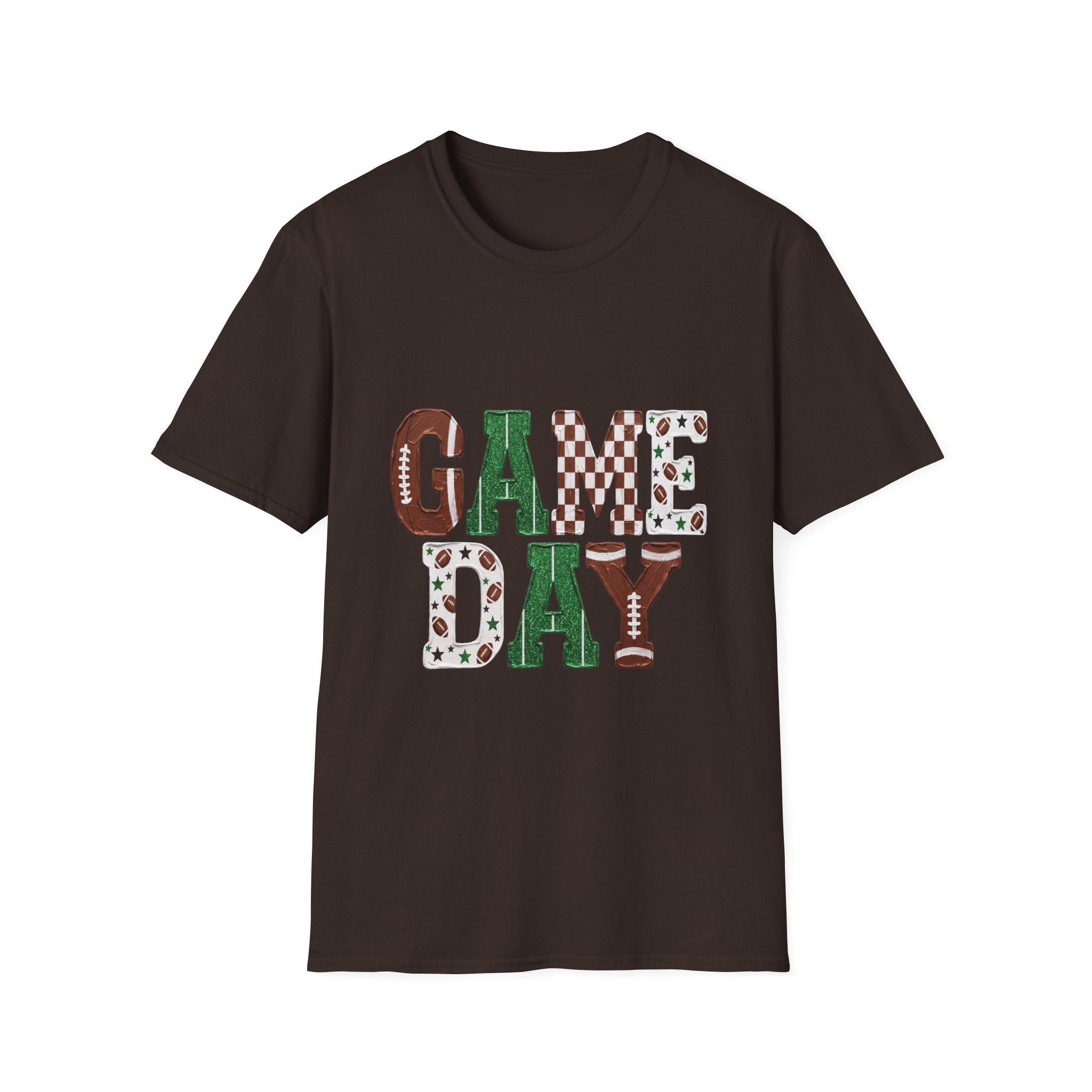 Game Day T-Shirt — Sports Pattern Lettering (Football & Team) - Rooted & Reckless Co.