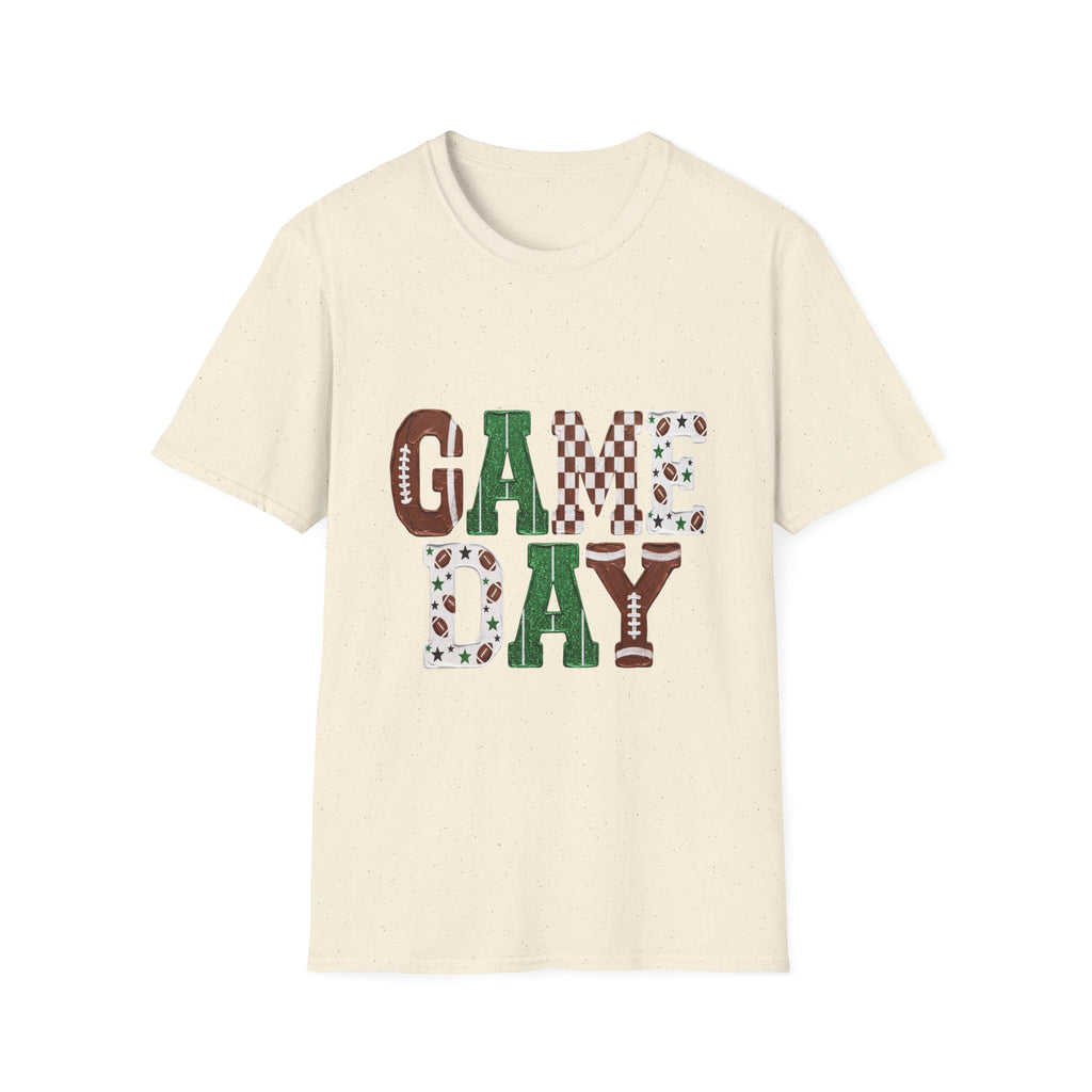 Game Day T-Shirt — Sports Pattern Lettering (Football & Team) - Rooted & Reckless Co.