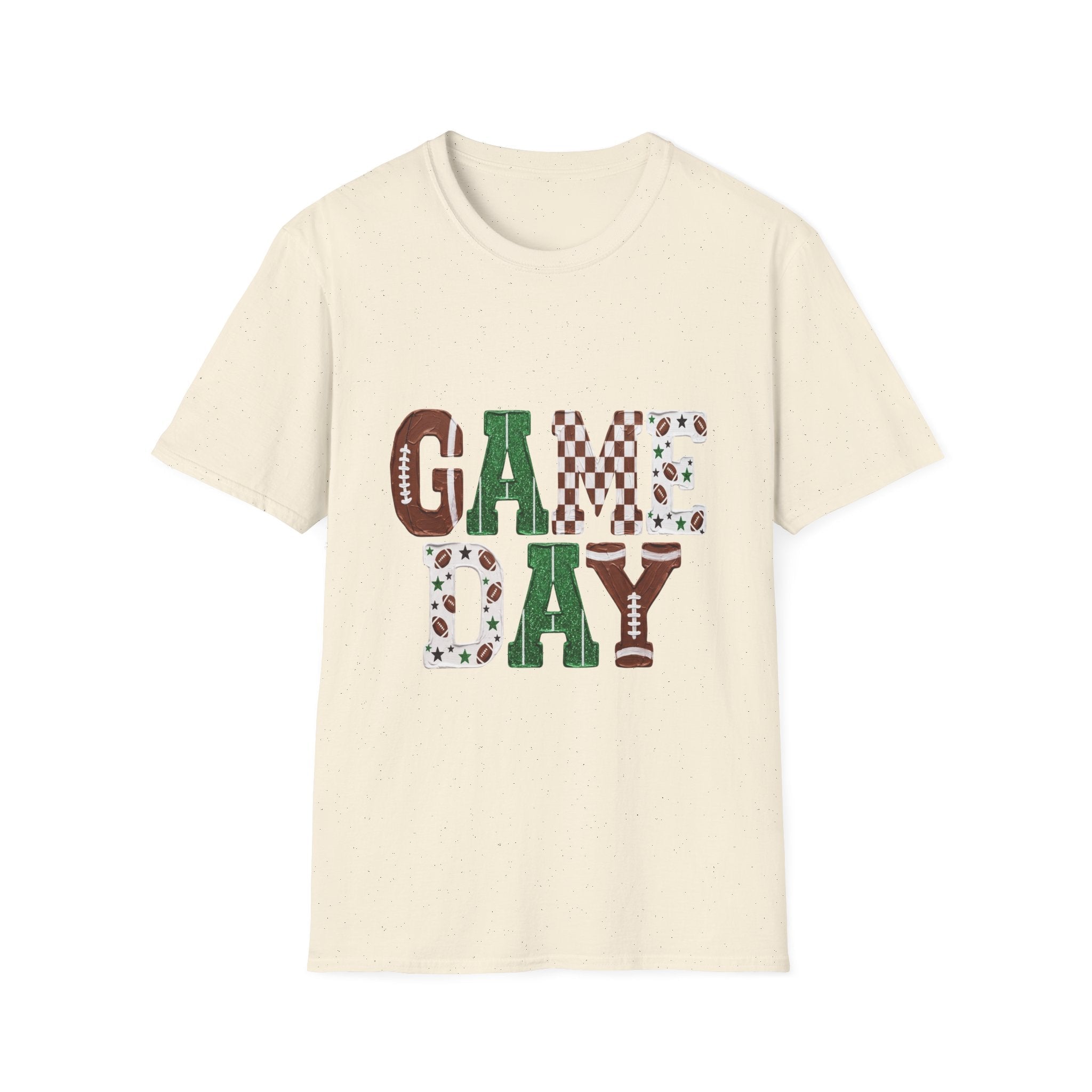 Game Day T-Shirt — Sports Pattern Lettering (Football & Team) - Rooted & Reckless Co.
