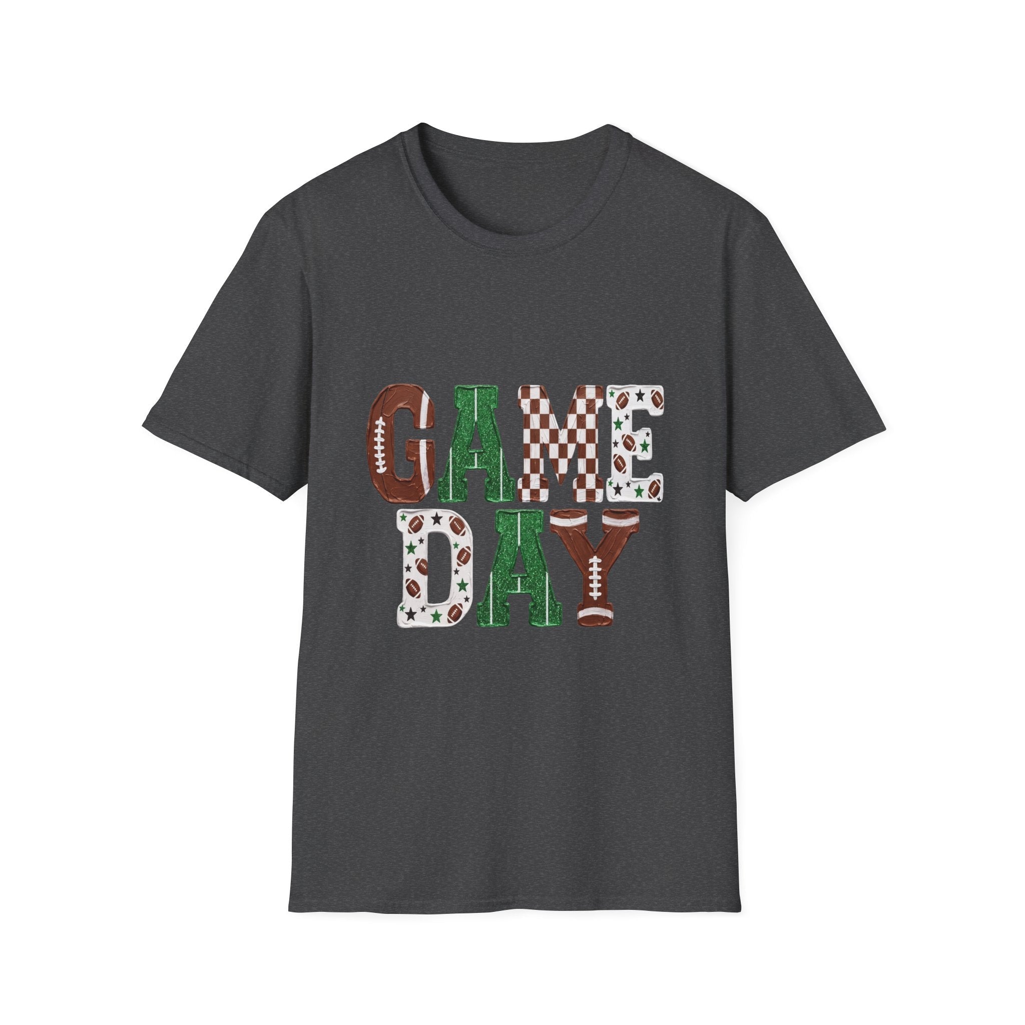 Game Day T-Shirt — Sports Pattern Lettering (Football & Team) - Rooted & Reckless Co.