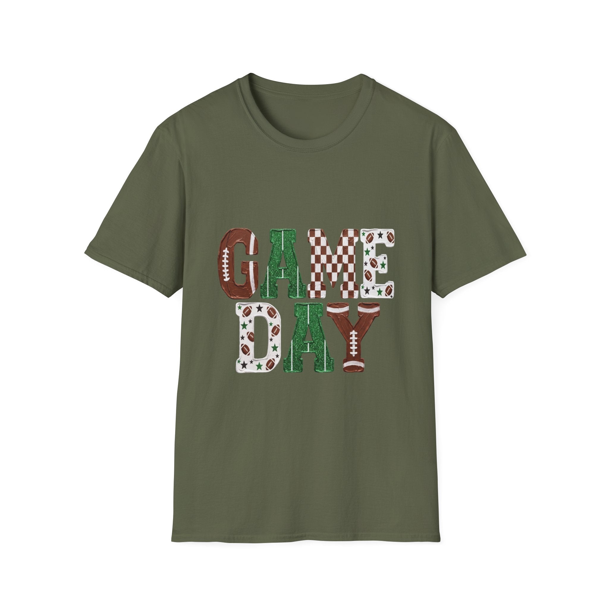 Game Day T-Shirt — Sports Pattern Lettering (Football & Team) - Rooted & Reckless Co.