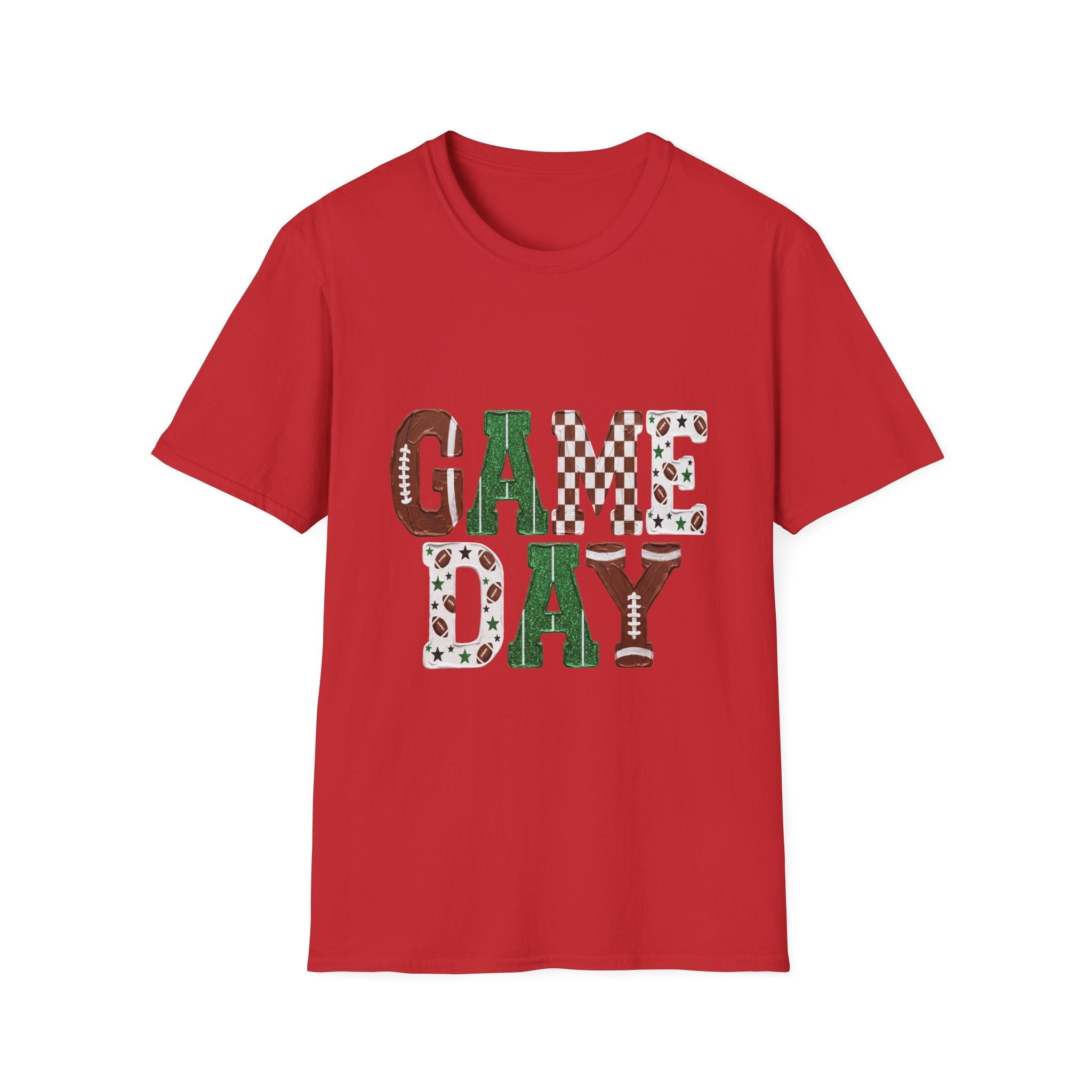Game Day T-Shirt — Sports Pattern Lettering (Football & Team) - Rooted & Reckless Co.