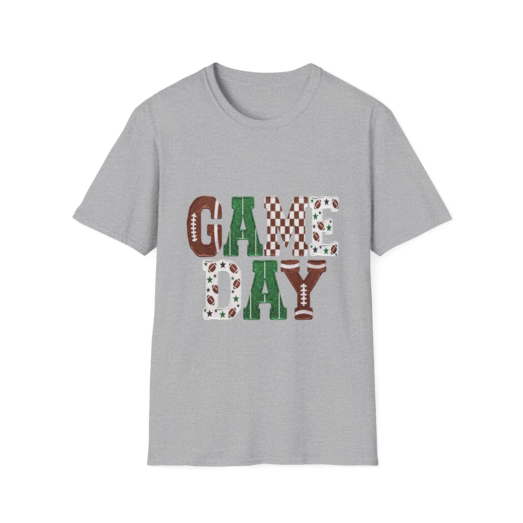 Game Day T-Shirt — Sports Pattern Lettering (Football & Team) - Rooted & Reckless Co.