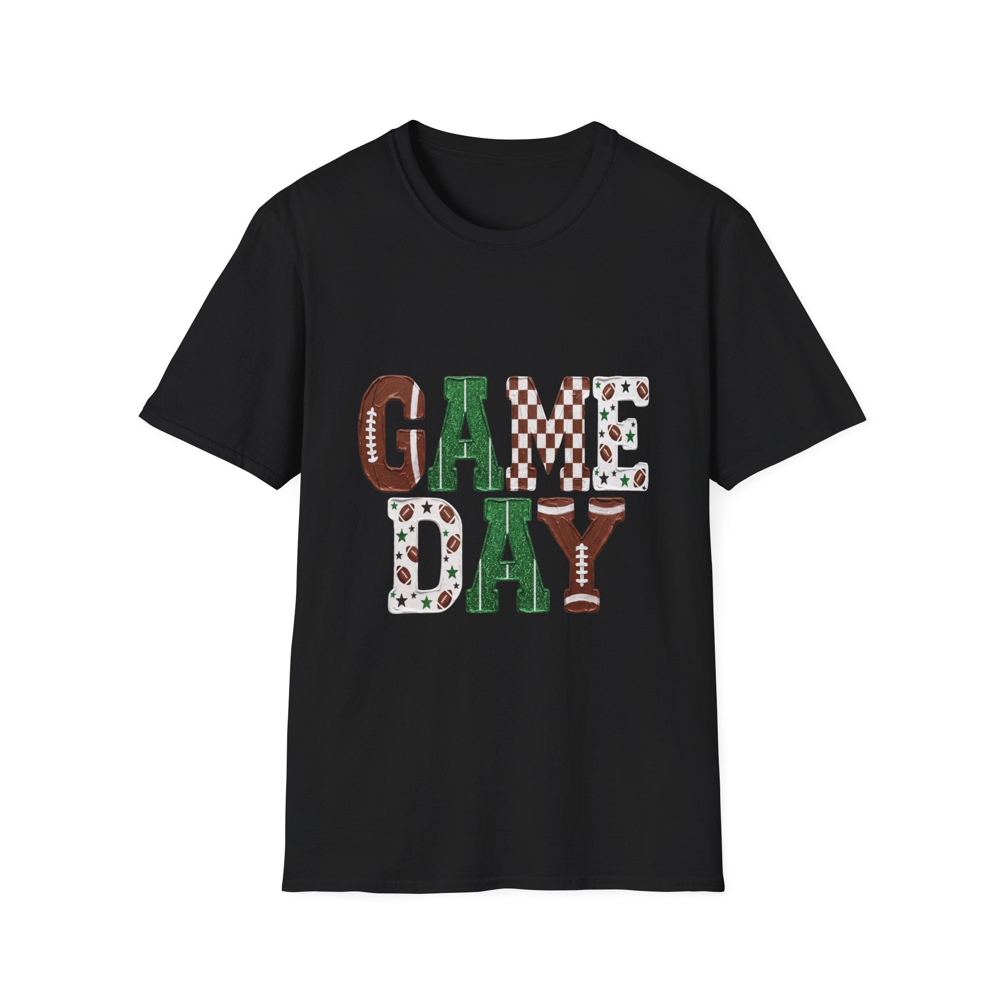 Game Day T-Shirt — Sports Pattern Lettering (Football & Team) - Rooted & Reckless Co.