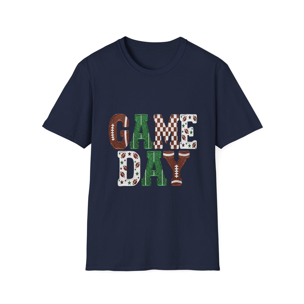 Game Day T-Shirt — Sports Pattern Lettering (Football & Team) - Rooted & Reckless Co.