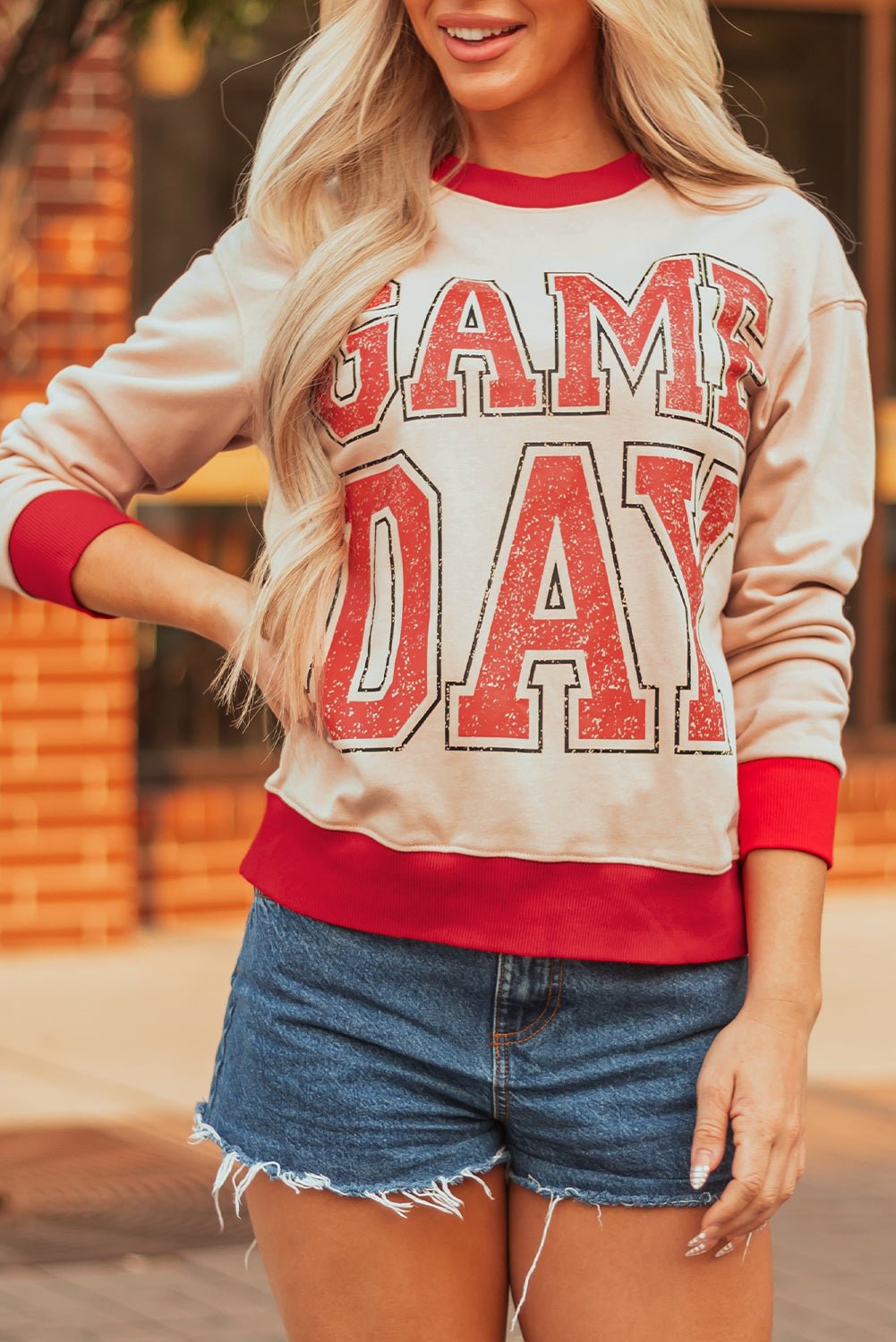 GAME DAY Varsity Stripe Crewneck Sweatshirt - Rooted & Reckless Co.