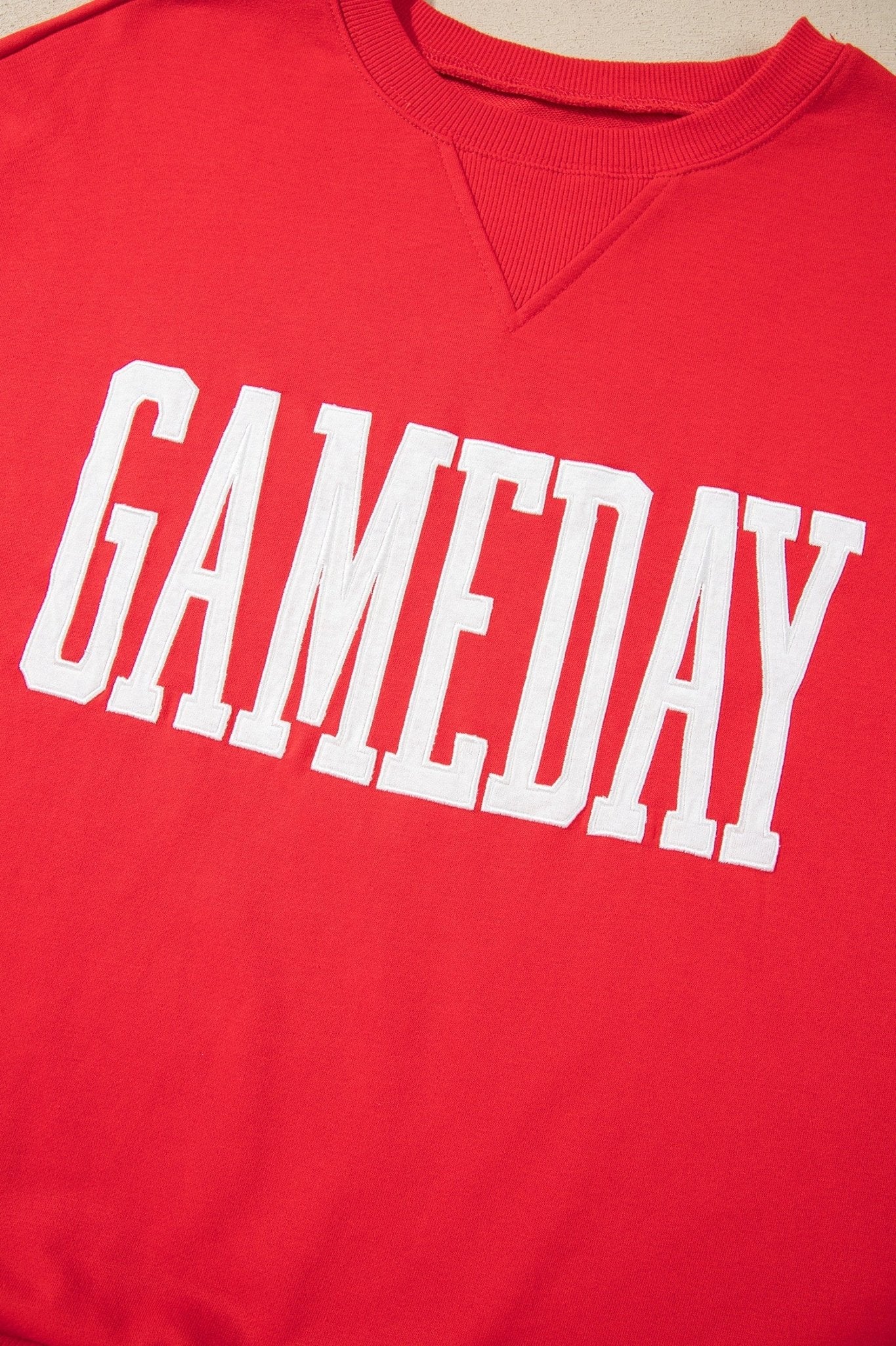 GAMEDAY Embroidered Patch Pattern Sweatshirt - Rooted & Reckless Co.