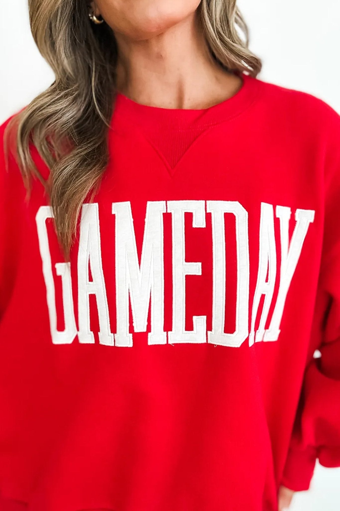 GAMEDAY Embroidered Patch Pattern Sweatshirt - Rooted & Reckless Co.