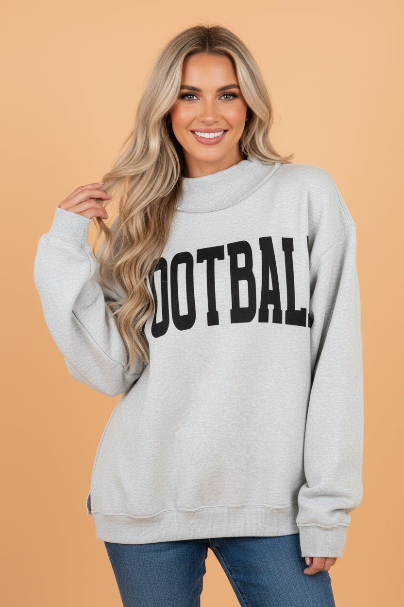 GAMEDAY/FOOTBALL Reversible Mock Neck Sweatshirt - Rooted & Reckless Co.