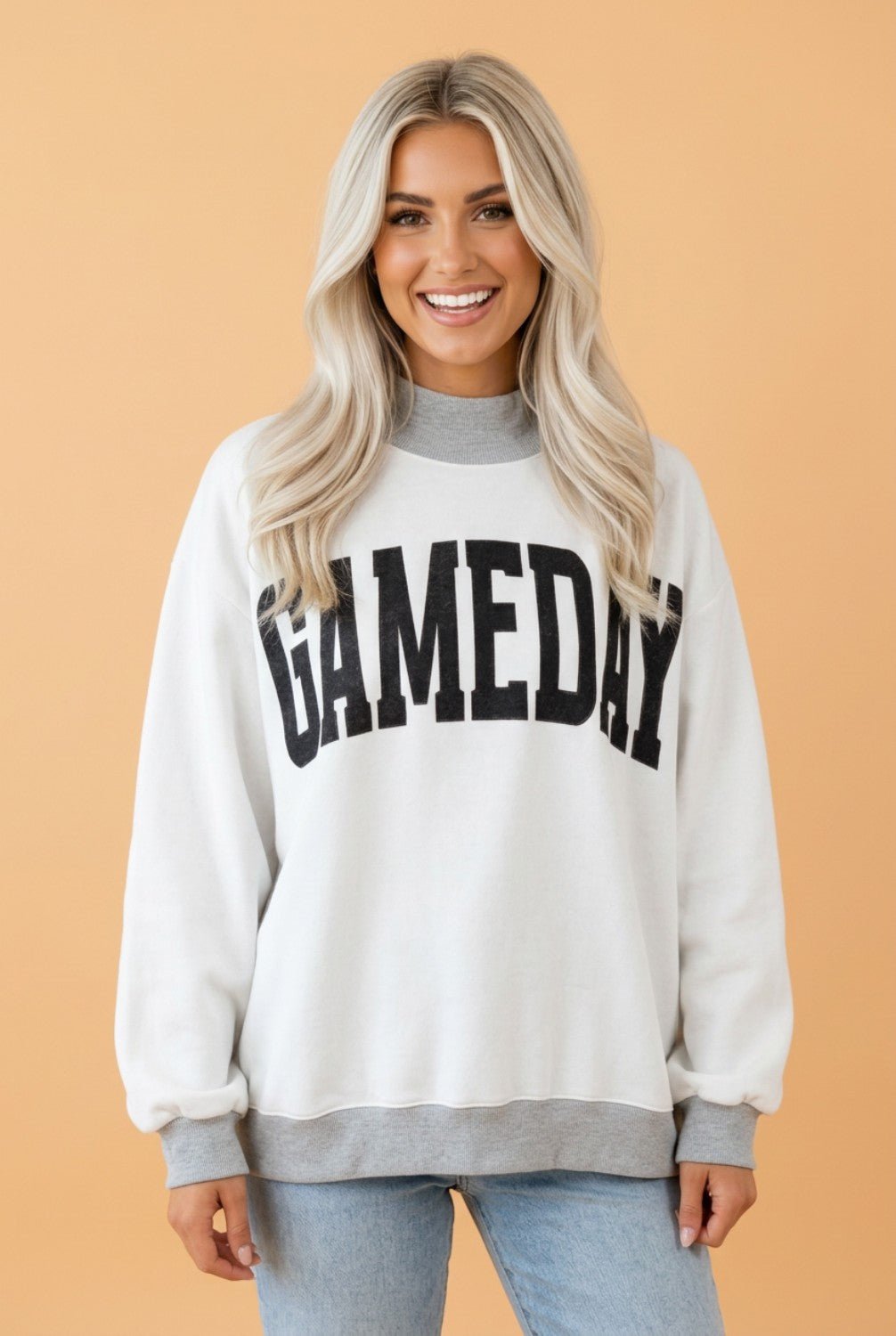 GAMEDAY/FOOTBALL Reversible Mock Neck Sweatshirt - Rooted & Reckless Co.
