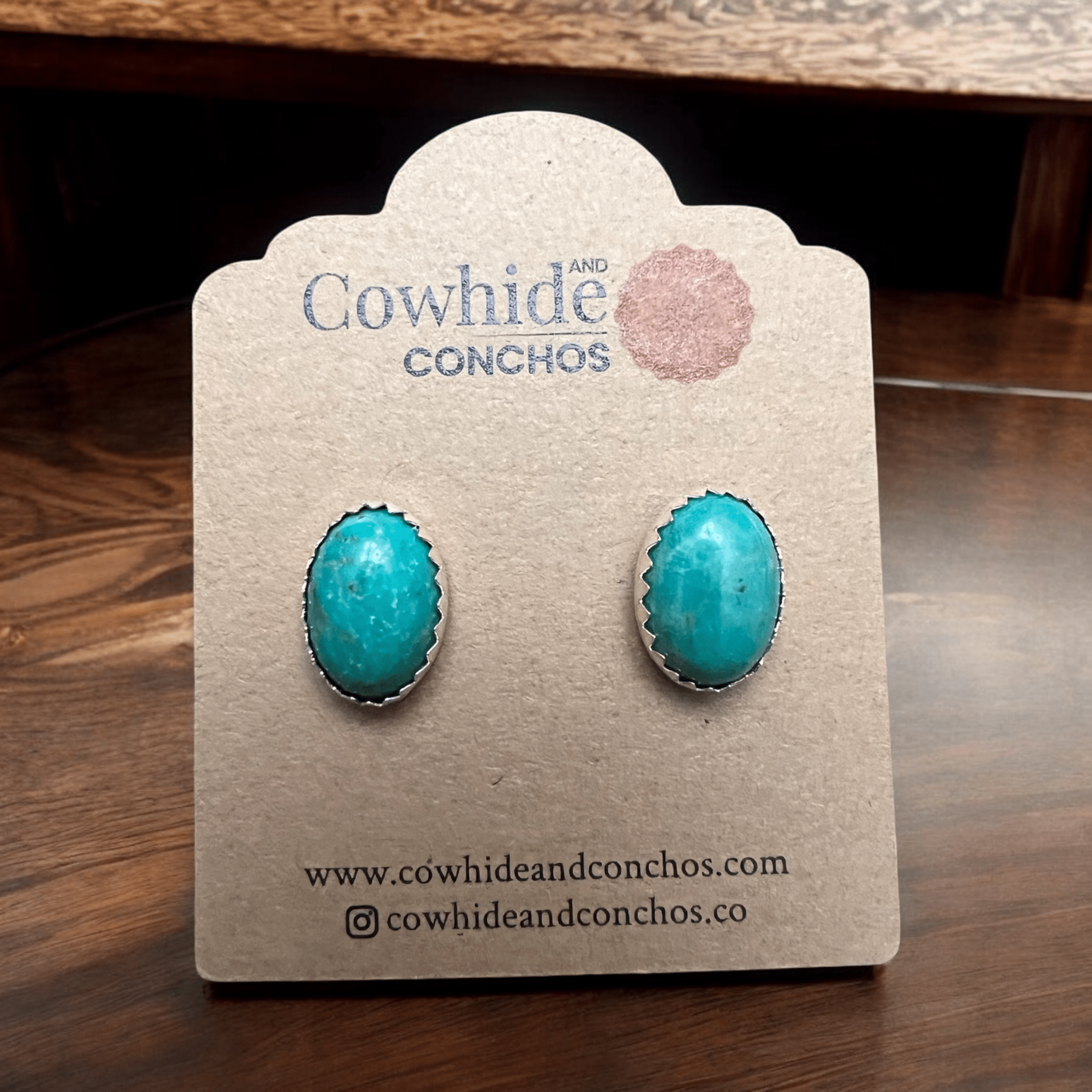 Genuine Thunder Creek Turquoise Sterling Silver Post Earrings — 10×14mm (Native-Style) - Rooted & Reckless Co.