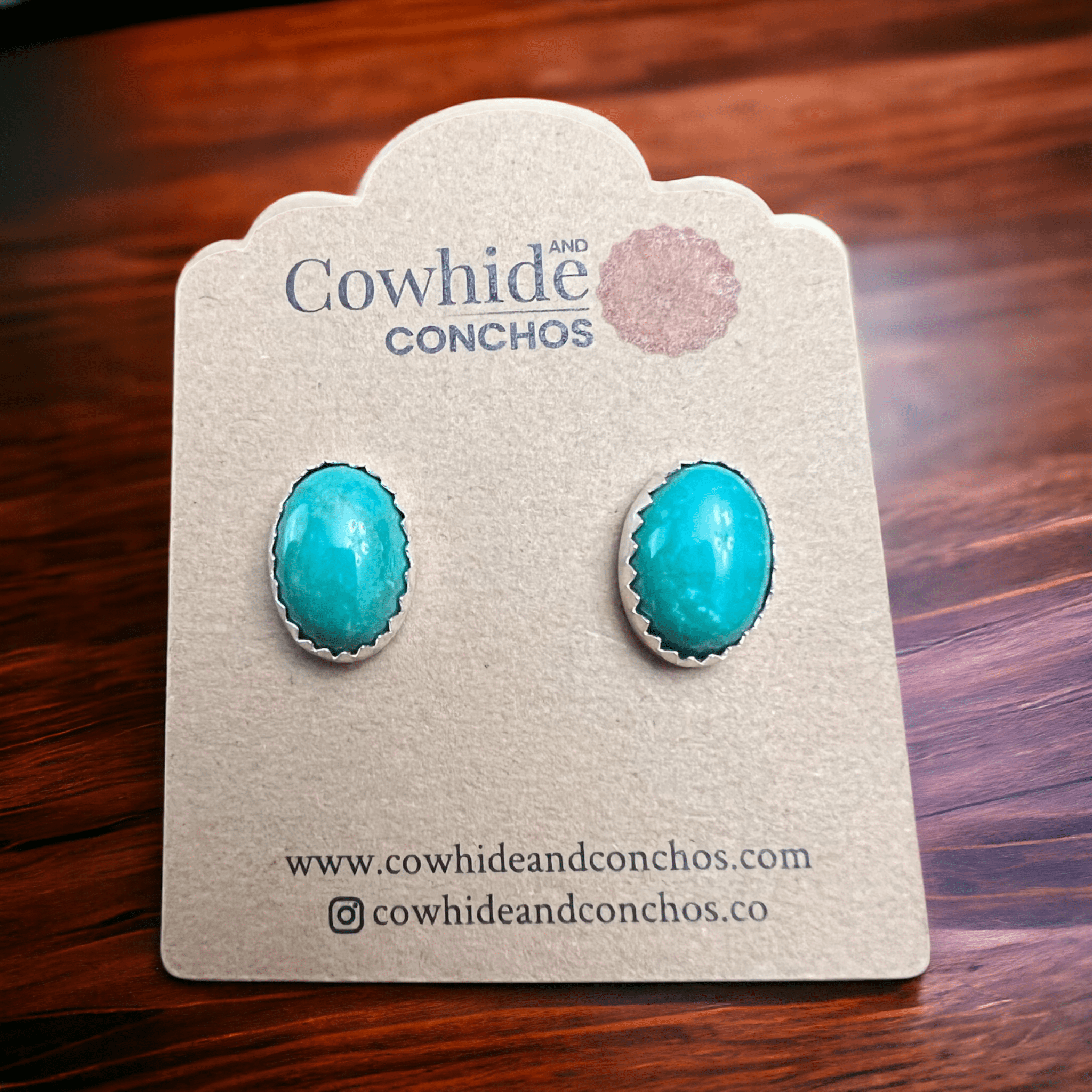 Genuine Thunder Creek Turquoise Sterling Silver Post Earrings — 10×14mm (Native-Style) - Rooted & Reckless Co.