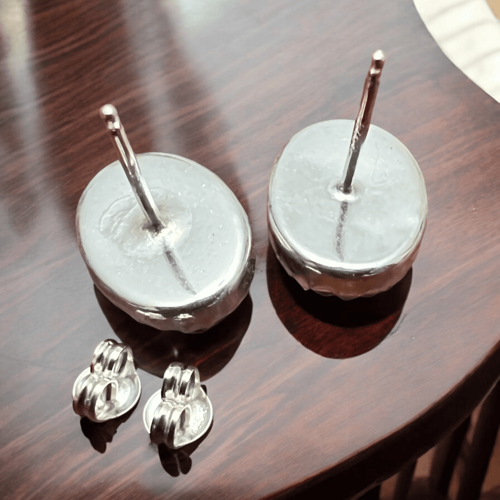 Genuine Thunder Creek Turquoise Sterling Silver Post Earrings — 10×14mm (Native-Style) - Rooted & Reckless Co.