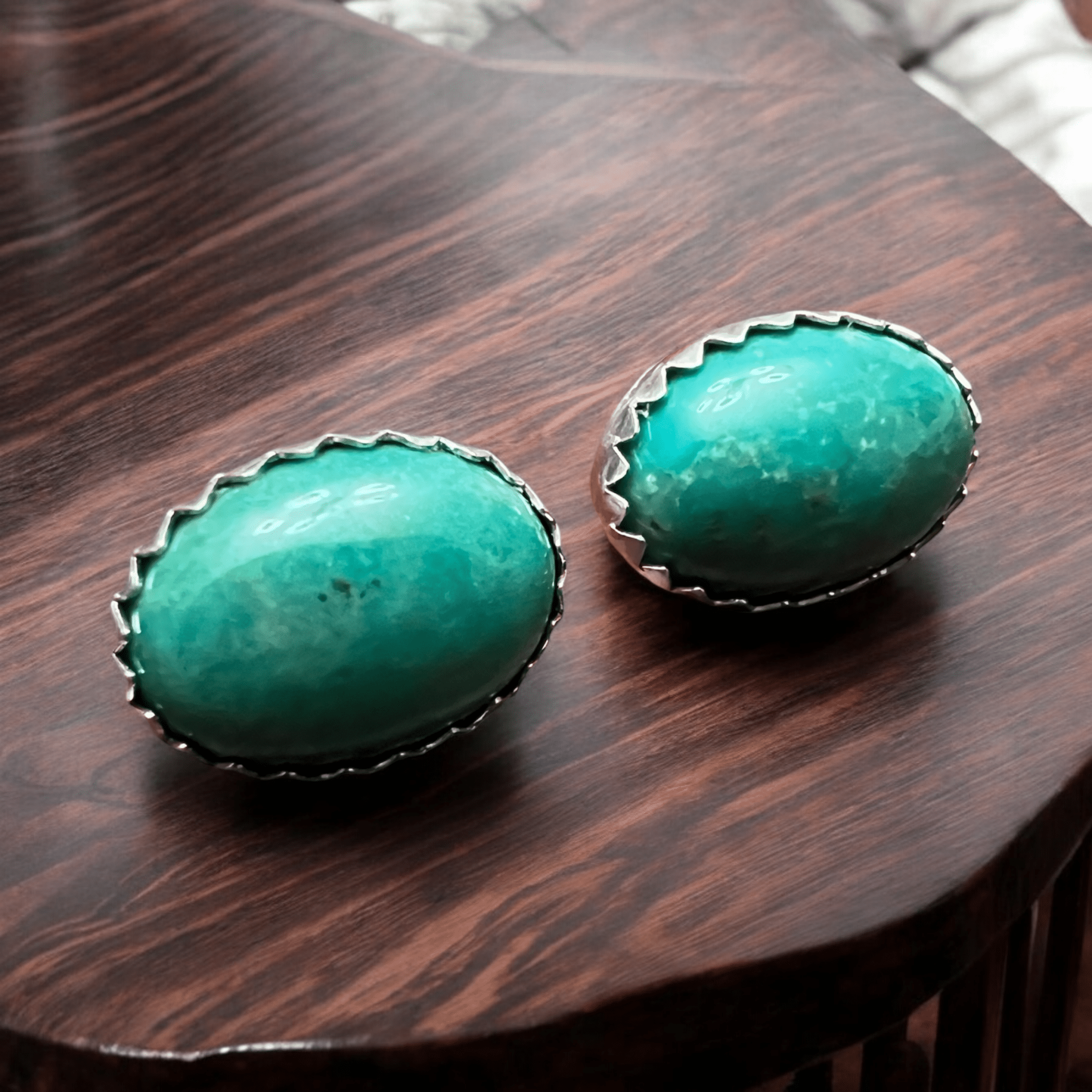Genuine Thunder Creek Turquoise Sterling Silver Post Earrings — 10×14mm (Native-Style) - Rooted & Reckless Co.