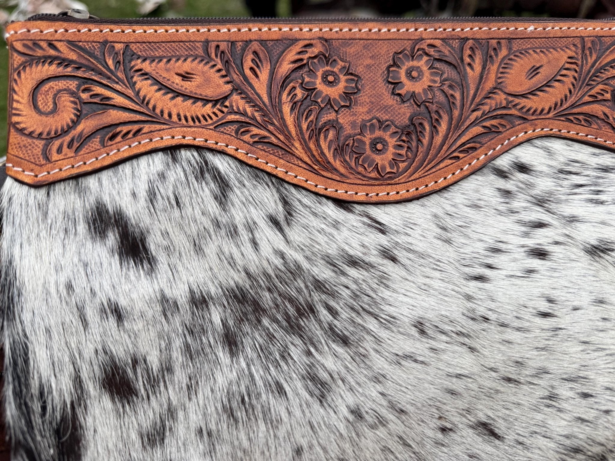 Genuine Western Cowhide Leather Purse with fringe - Rooted & Reckless Co.