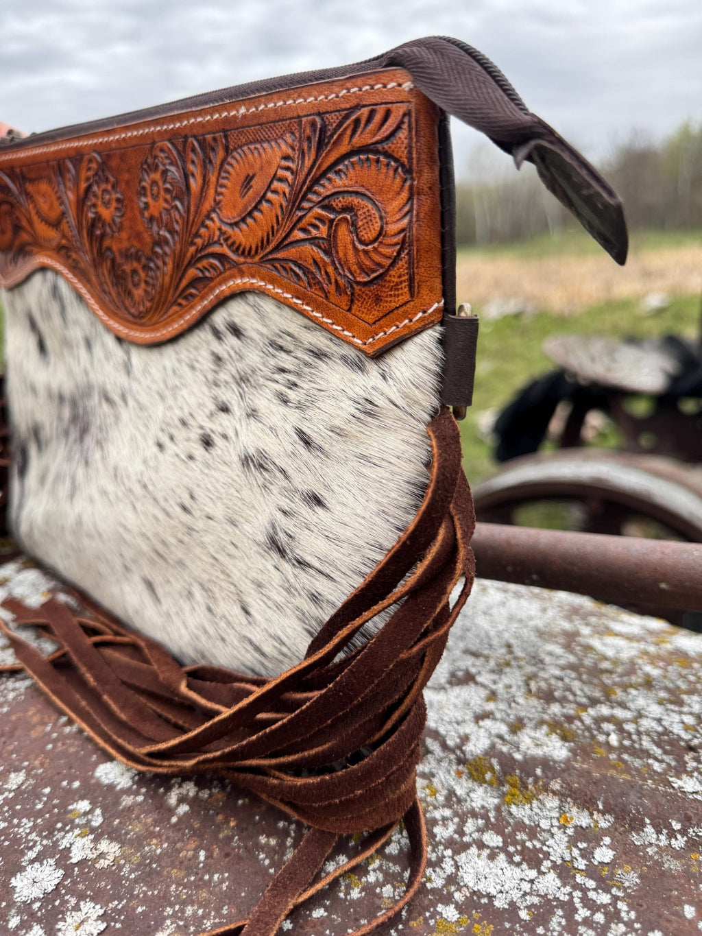 Genuine Western Cowhide Leather Purse with fringe - Rooted & Reckless Co.