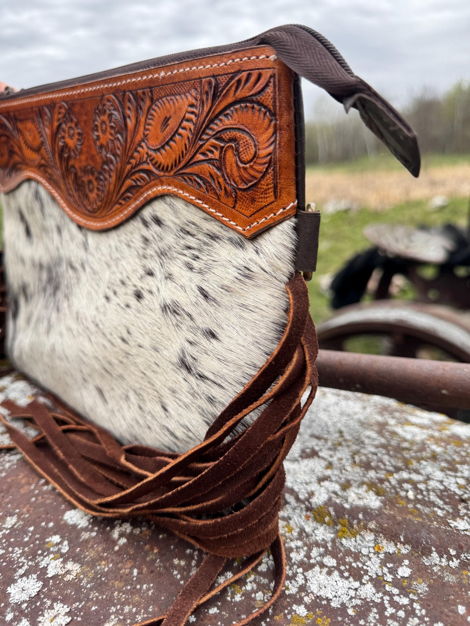 Genuine Western Cowhide Leather Purse with fringe - Rooted & Reckless Co.