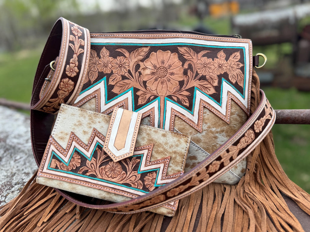 Genuine Western Spotted Cowhide Leather Purse and Wallet - Rooted & Reckless Co.