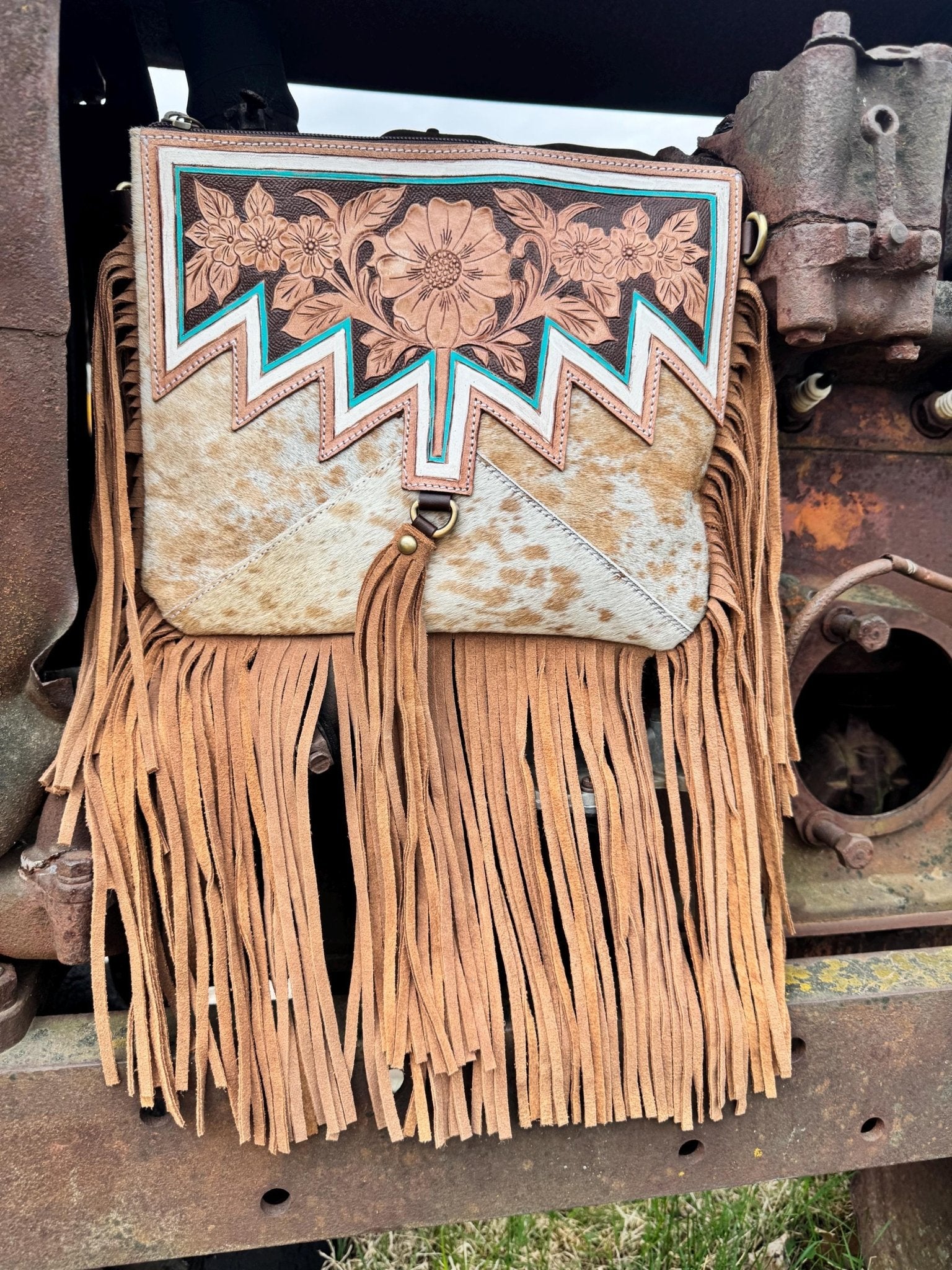 Genuine Western Spotted Cowhide Leather Purse and Wallet - Rooted & Reckless Co.