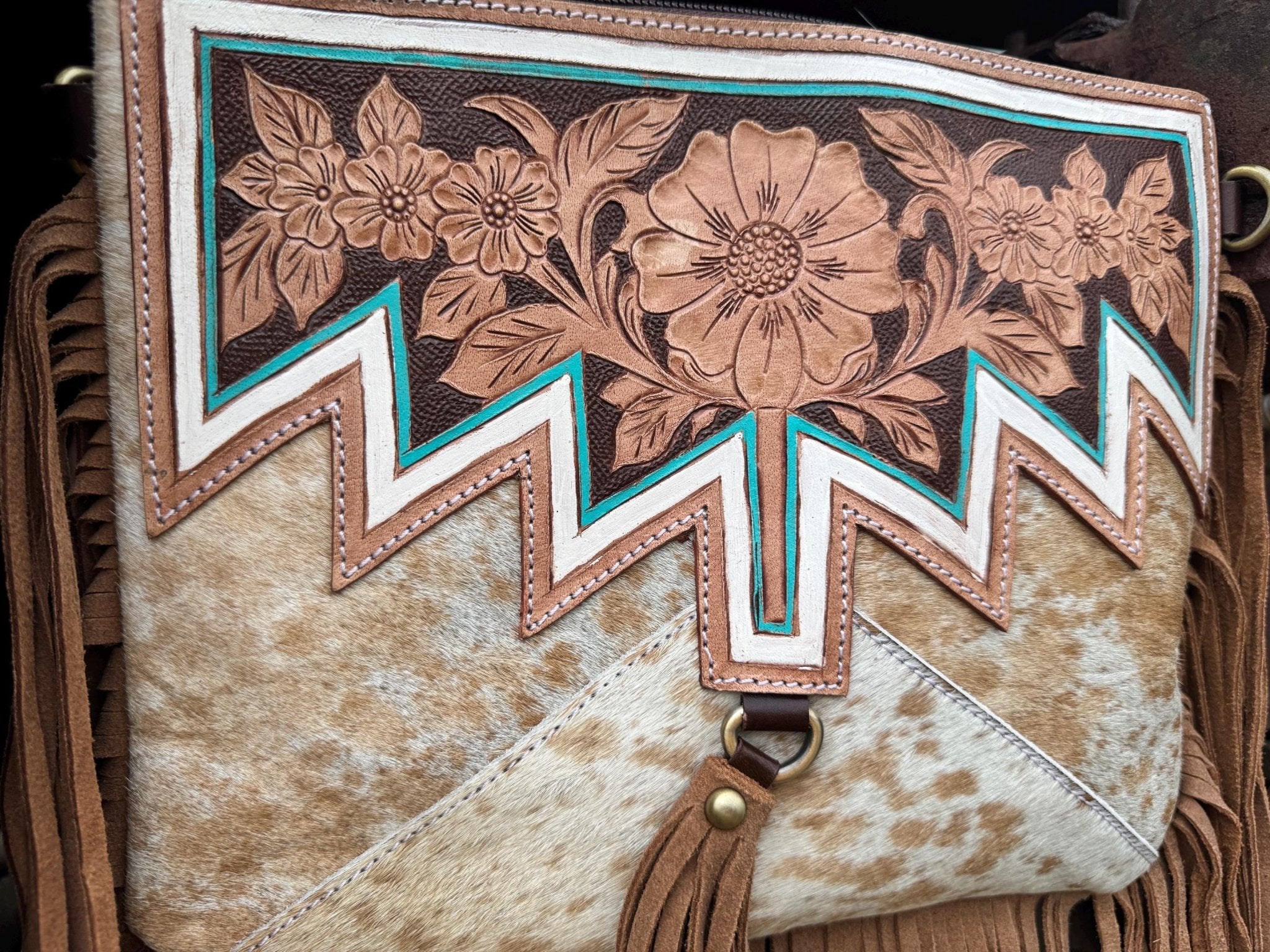 Genuine Western Spotted Cowhide Leather Purse and Wallet - Rooted & Reckless Co.