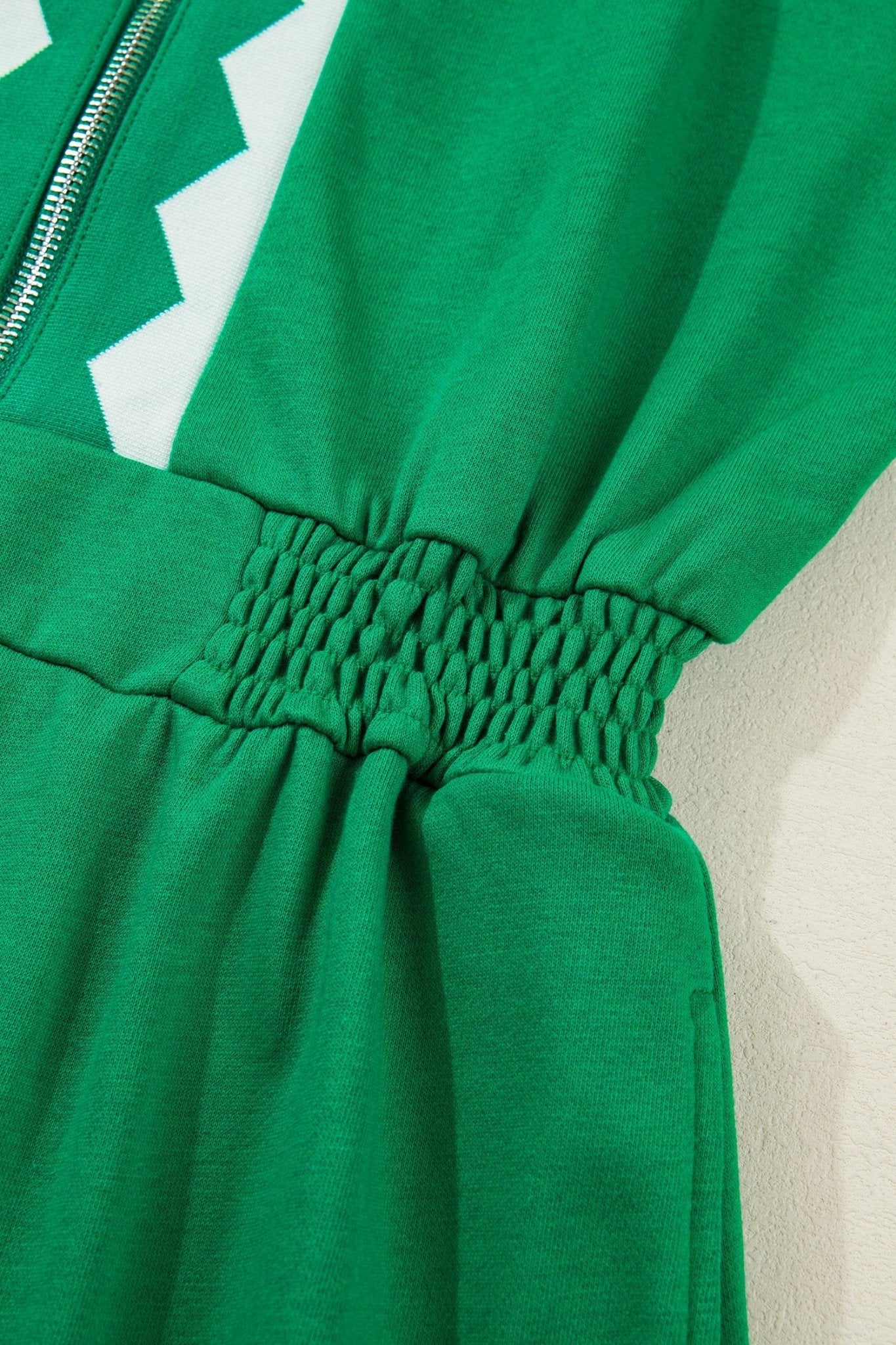 Geometric Patchwork Half-Zip Elastic Waist Dress - Rooted & Reckless Co.