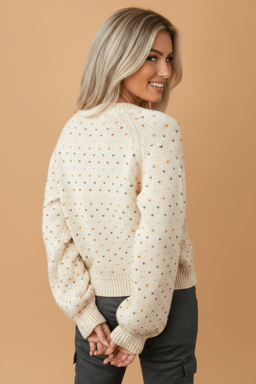 Geometric Polka Dot Long Sleeve Button Front Cardigan - Rooted & Reckless Co.