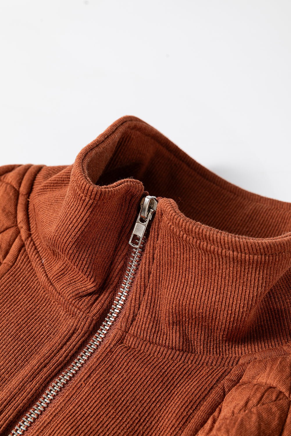 Geometric Quilted Half-Zip Sweatshirt - Rooted & Reckless Co.