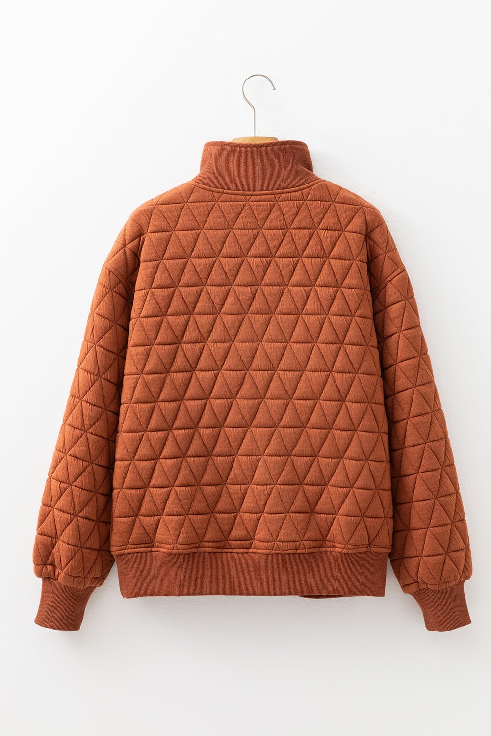 Geometric Quilted Half-Zip Sweatshirt - Rooted & Reckless Co.