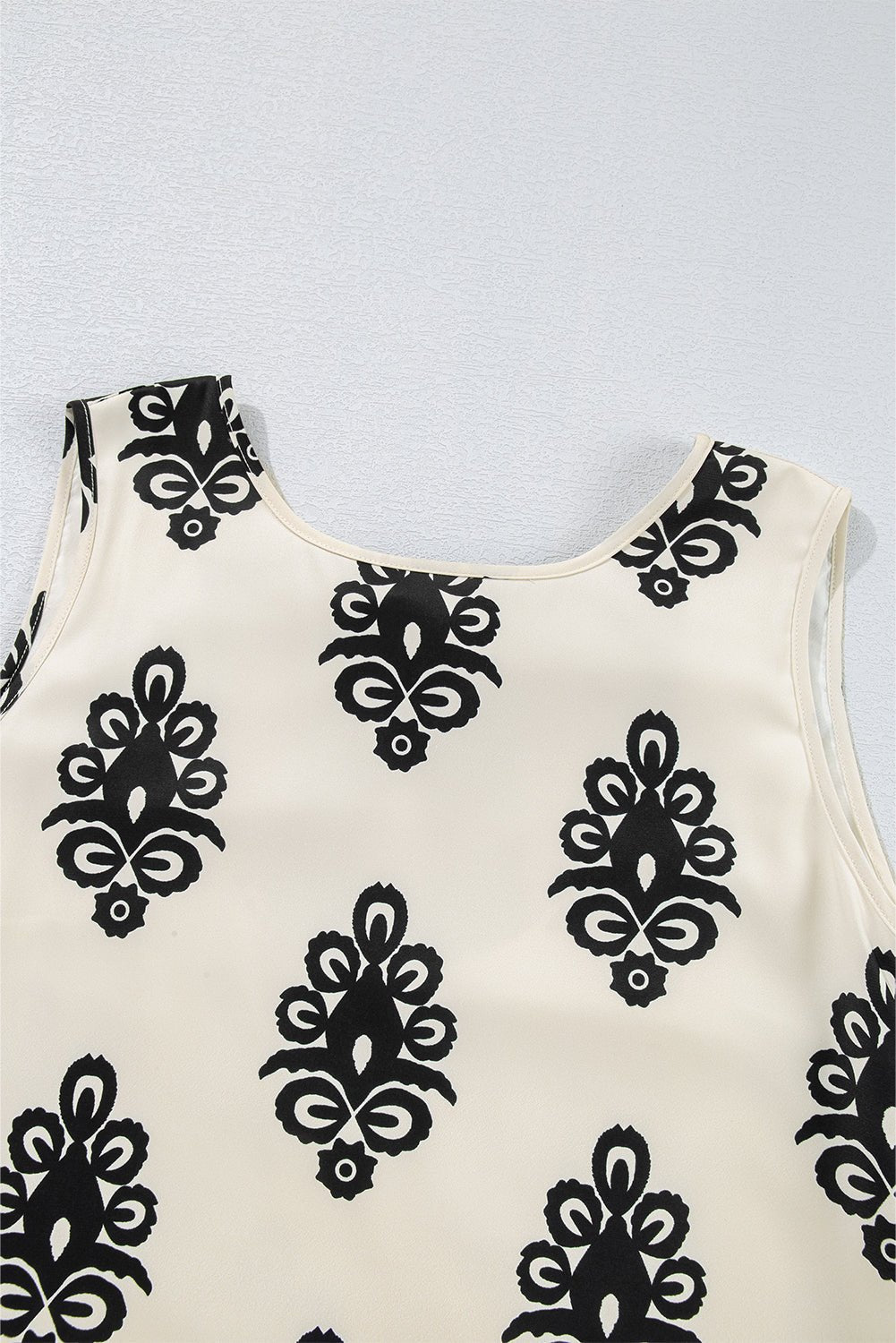 Geometric Sleeveless Hollow Bow-Back Mini Dress - Rooted & Reckless Co.