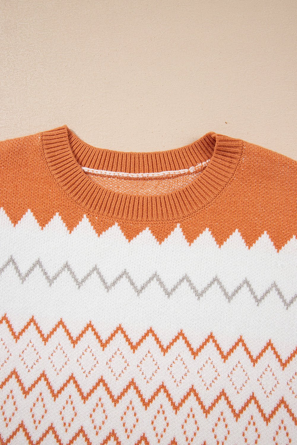 Geometric Zigzag Stripe Crewneck Pullover Sweater - Rooted & Reckless Co.