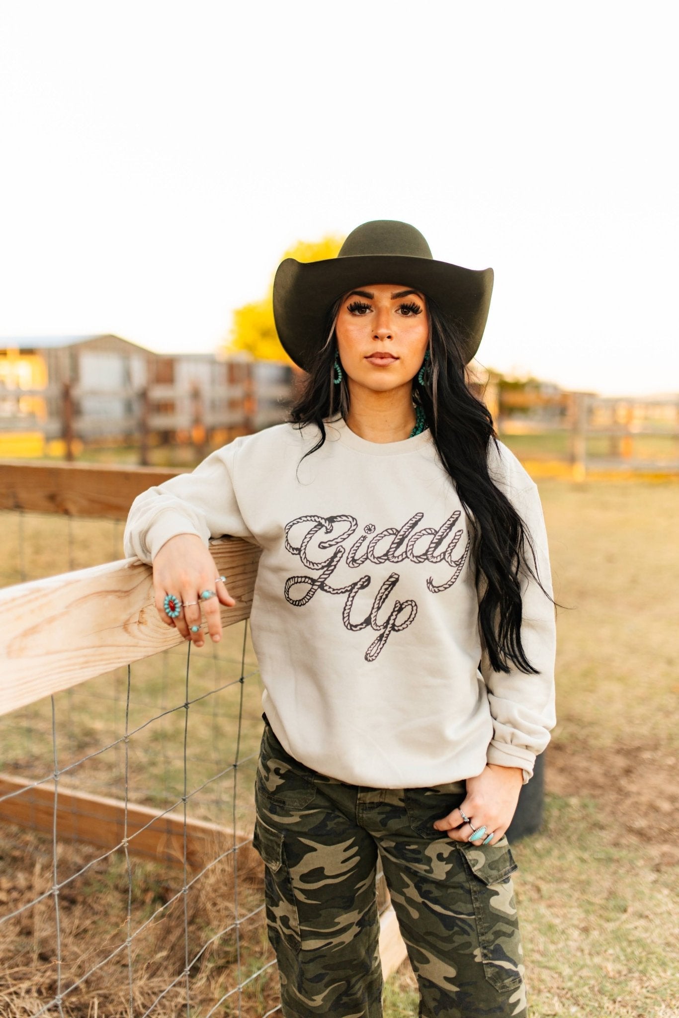 Giddy Up Twisted Rope Graphic Sweatshirt - Rooted & Reckless Co.