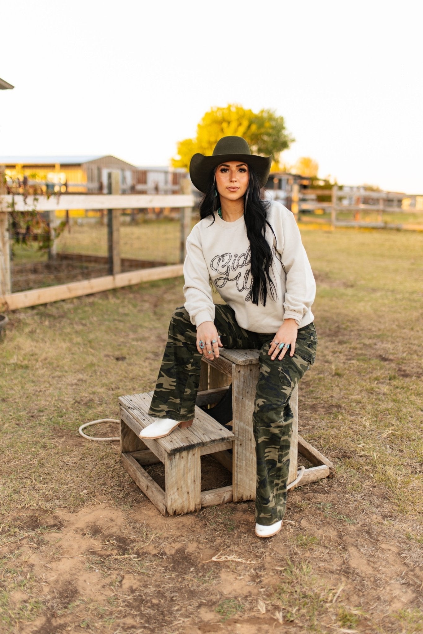 Giddy Up Twisted Rope Graphic Sweatshirt - Rooted & Reckless Co.