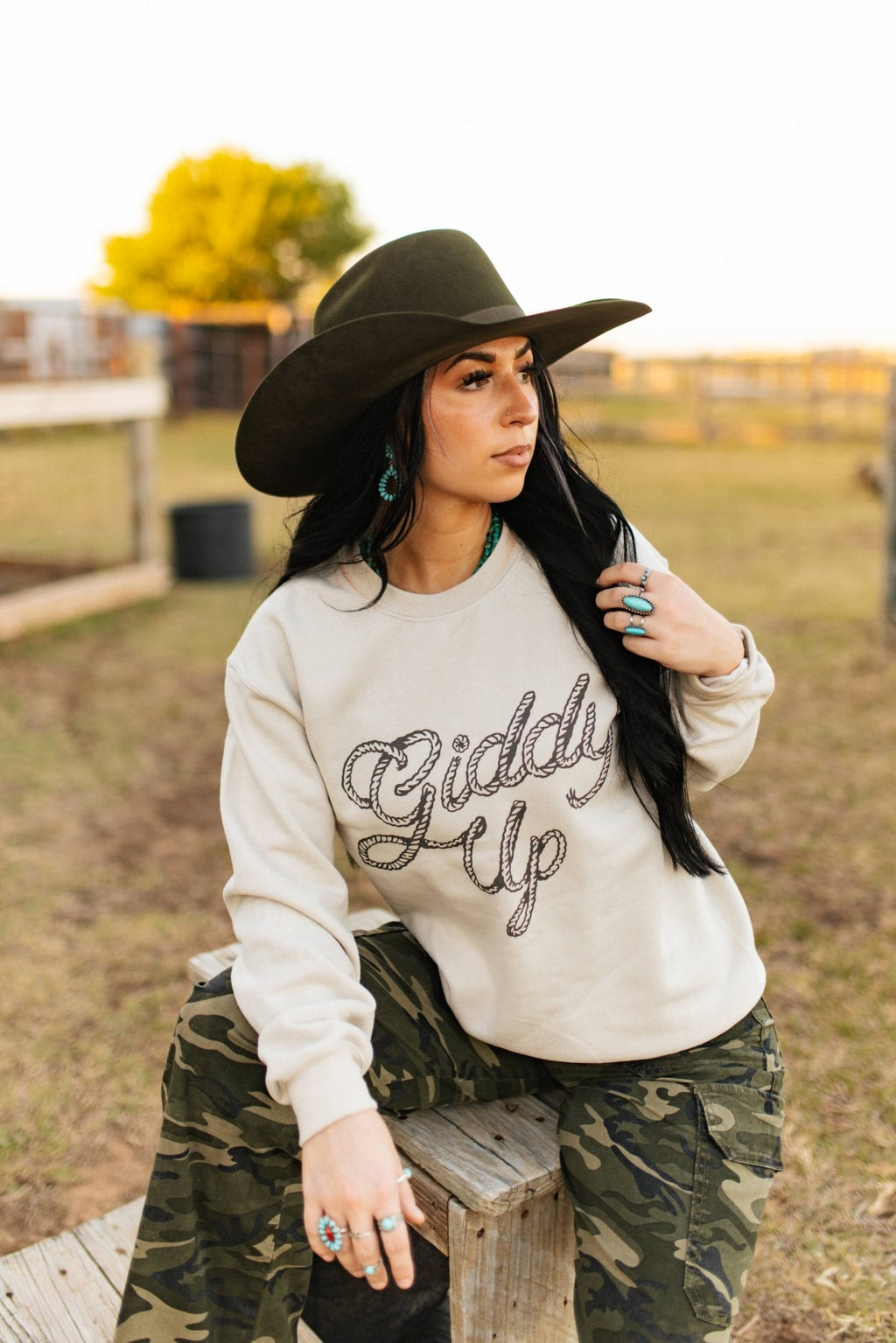 Giddy Up Twisted Rope Graphic Sweatshirt - Rooted & Reckless Co.